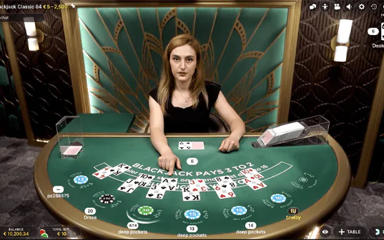Live blackjack table sample